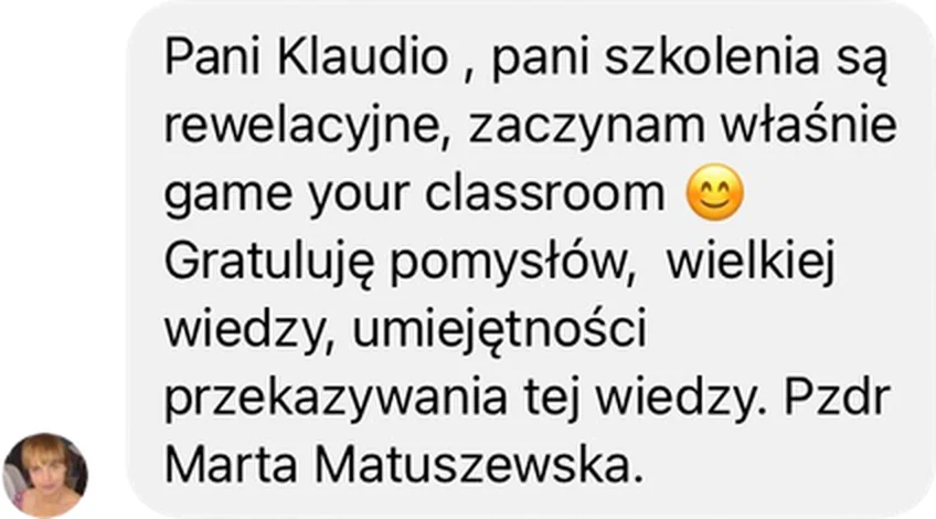 Opinia Marty Matuszewskiej po szkoleniu